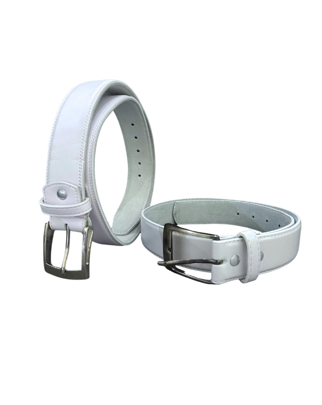 Cinturón Blanco de Piel Para Hombre