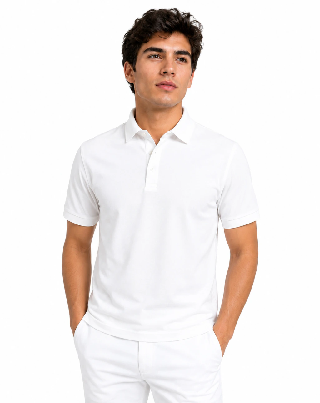 Playera Polo Blanca Para Hombre