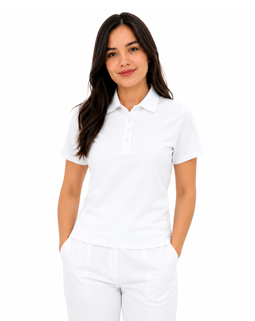 Playera Polo Blanca Para Mujer