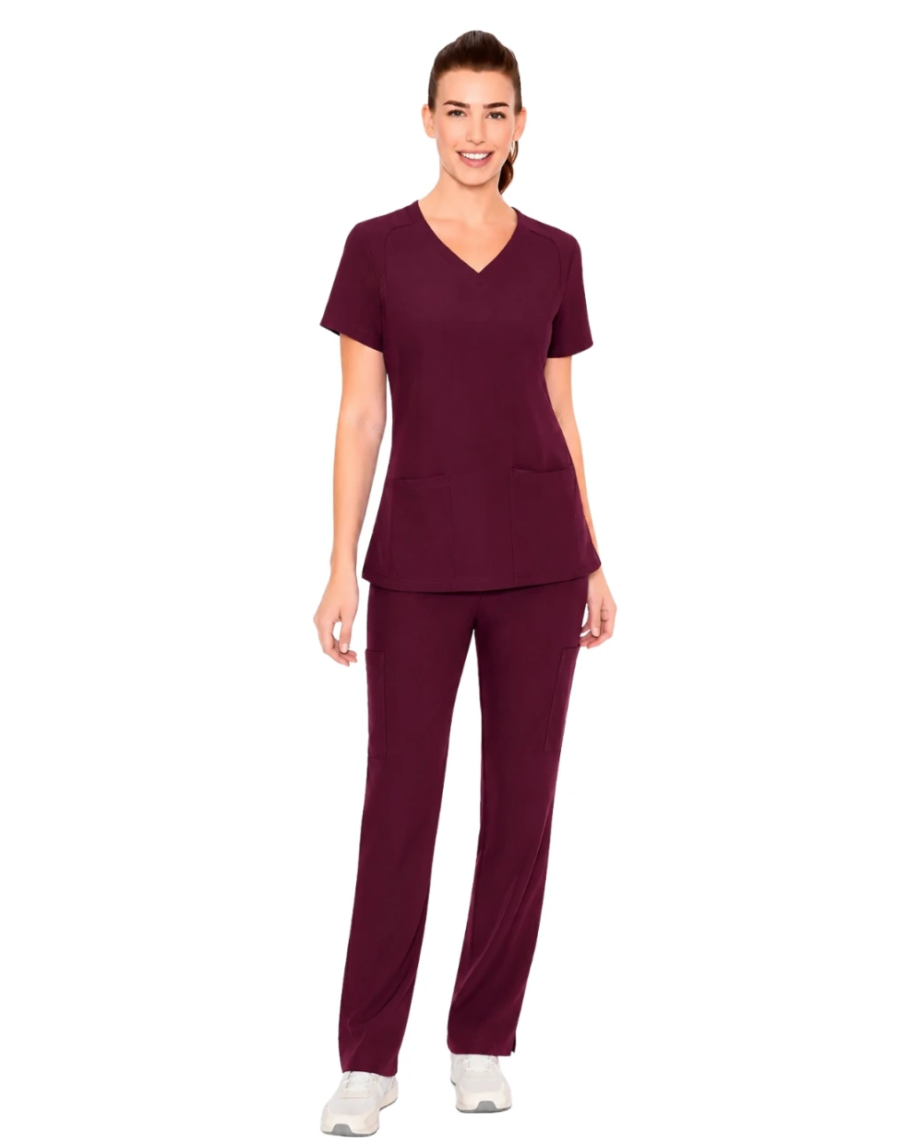Pijama quirúrgica color vino — filipina y pantalón